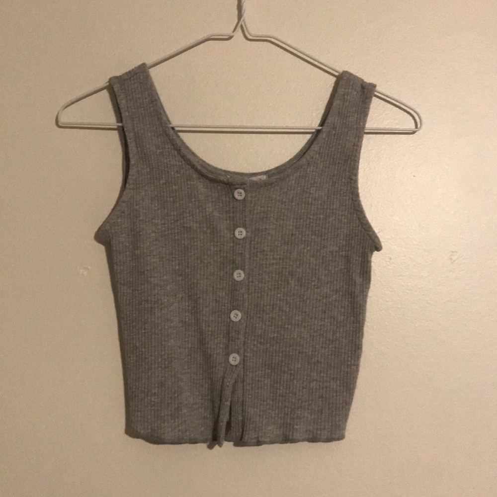 cropped ribbed tank